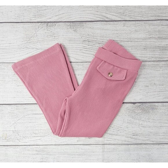 NWT‎ Zara Pink Ribbed Toddler Girl Flare Pants Size 2-3Y - Picture 1 of 4